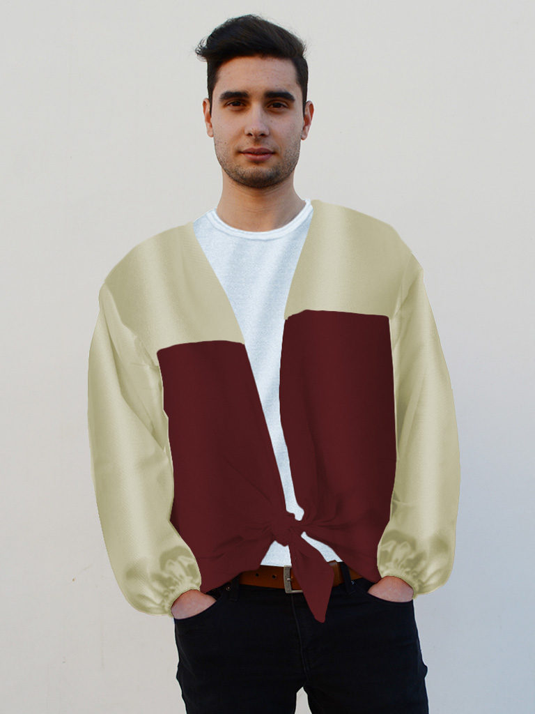 Camisa para fiestas en raso para hombre